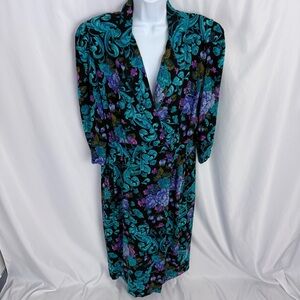 Vtg. Stuart Alan Floral Midi Dress Size 16
